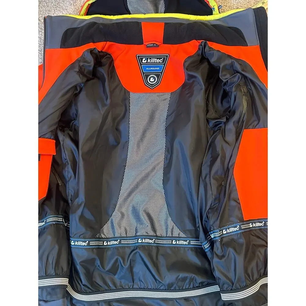 Killtec Allround Orange Hooded Ski Jacket Men's Large Water Resistant Windproof